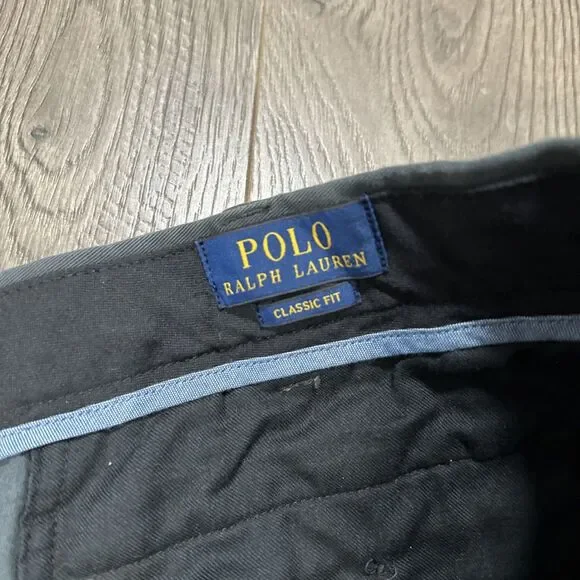 Polo Ralph Lauren Gray Tuxedo Teddy Bear Classic Fit Flat Front Pants 46x32 EUC - Picture 5 of 8